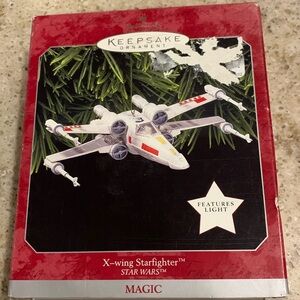 Vintage Star Wars X-Wing Star Fighter 1998 Christmas Decoration New in Package